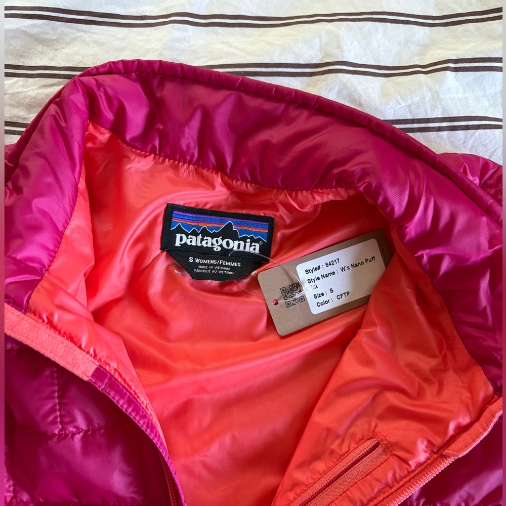 Patagonia Women’s Nanopuff Jacket in Pink BNWT Small